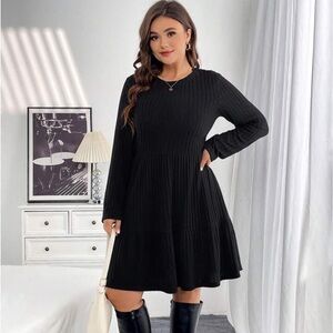 Scoop Women's Large 12/14 Boatneck Ribbed Sweater Dress